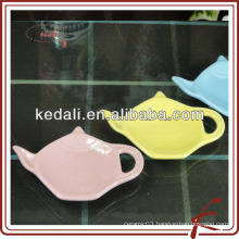 ceramic teabag holder with color glaze